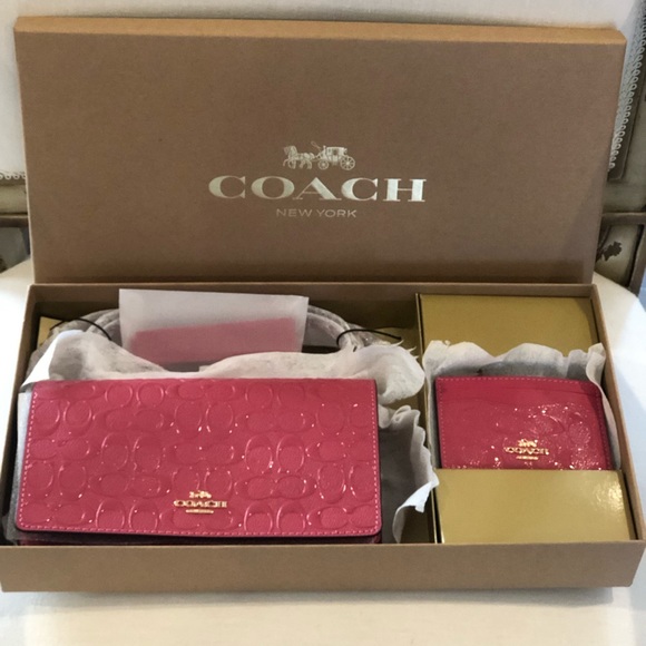 ✨NWT✨ Coach Boxed Anna Foldover Clutch Crossbody & Card Set In Signature Leather - Picture 2 of 12